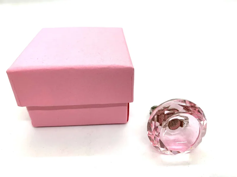 ANILLO DE CRISTAL PARA PEGAMENTO ROSA