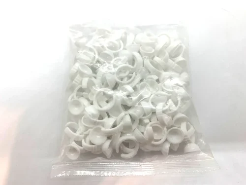 ANILLOS DESECHABLE CÓNCAVO - PLÁSTICO BLANCO SIN  DIVISIÓN - (x100)