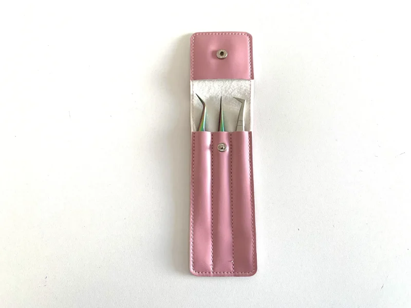 ESTUCHE PARA 3 PINZAS ROSA - CUERINA ROSA