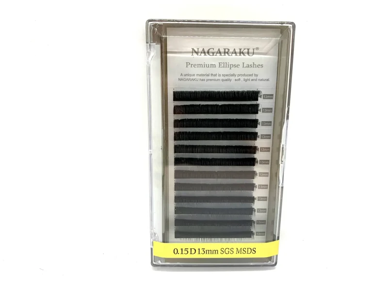 EXTENSIÓN DE PESTAÑAS NAGARAKU PREMIUM ELLIPSE - CURL D - GROSOR 0.15 - Image 4