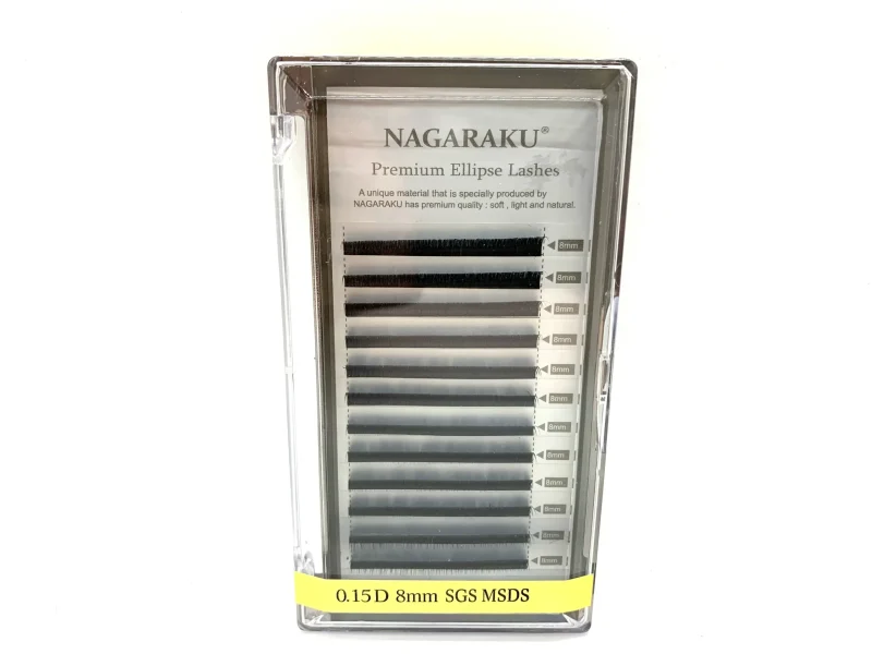 EXTENSIÓN DE PESTAÑAS NAGARAKU PREMIUM ELLIPSE - CURL D - GROSOR 0.15