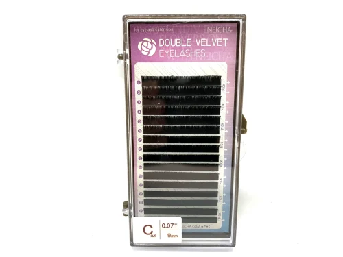 EXTENSIÓN DE PESTAÑAS NEICHA PREMIUM DOUBLE VELVET - CURL C - GROSOR 0.07