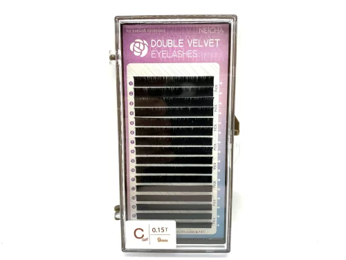 EXTENSIÓN DE PESTAÑAS NEICHA PREMIUM DOUBLE VELVET - CURL C - GROSOR 0.15
