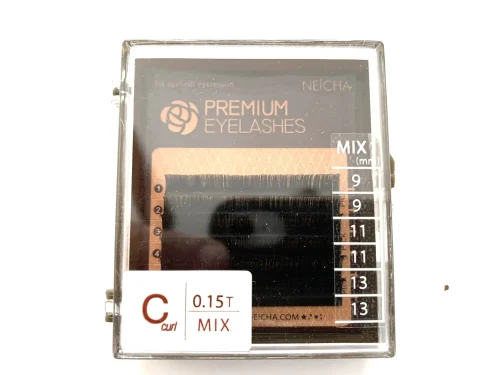 EXTENSIÓN DE PESTAÑAS NEICHA PREMIUM MINI - GROSOR 0.15 - MIX - (9, 11, 13mm)