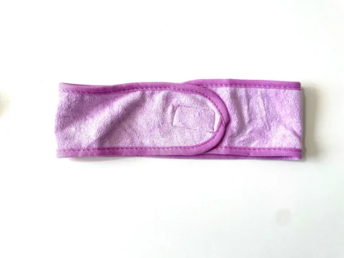 VINCHA DE TOALLA PARA LIMPIEZA FACIAL - LILA