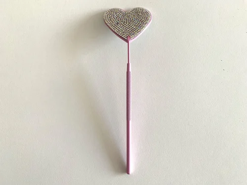 ESPEJITO - CORAZON ROSA CON BRILLOS
