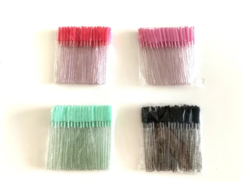 CEPILLOS DESECHABLES DE PESTAÑAS DE SILICONA CON GLITTER