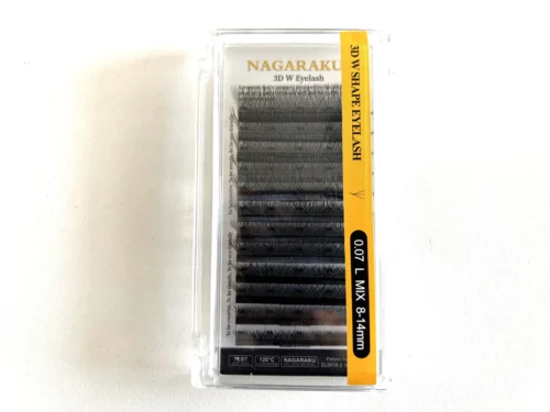 EXTENSIÓN DE PESTAÑAS NAGARAKU TECNOLÓGICAS - CURL W 3D- GROSOR 0.07 - MIX L