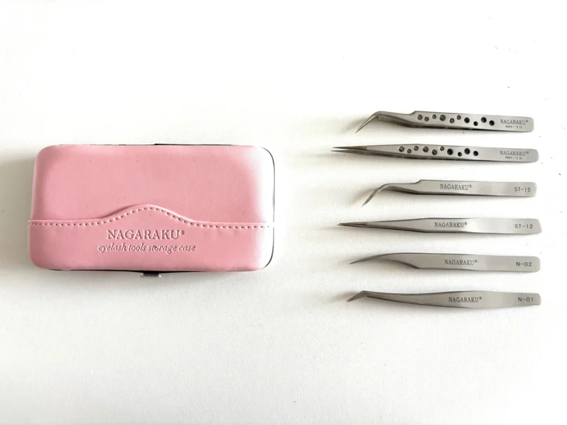 ESTUCHE PARA PINZAS NAGARAKU ROSA - CON 6 PINZAS