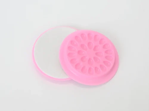 PORTAPEGAMENTO - REDONDO TIPO FLOR CON STICKER - ROSA