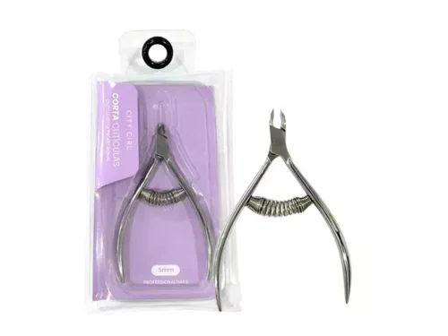 ALICATE CORTA CUTICULAS- CITY GIRL - CON RESORTE - PLATEADO - 5mm