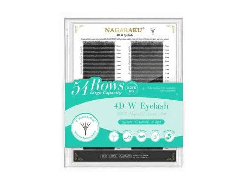 EXTENSION DE PESTAÑAS NAGARAKU TECNOLOGICAS-CURL W 4D- GROSOR 0.07 MIX D- ( BIG BOX 54 LINEAS)