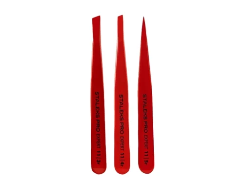 PINZA STALEKS PRO - ACERO INOXIDABLE - ROJA - EXPERT 11