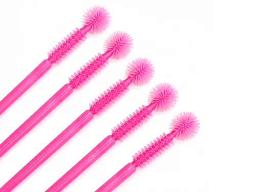 CEPILLOS PARA PESTAÑAS DE SILICONA - ROSA - (x20)