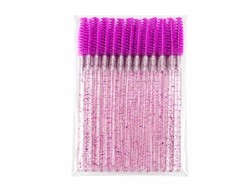 CEPILLOS DESECHABLES DE PESTAÑAS - CON GLITTER - VIOLETA