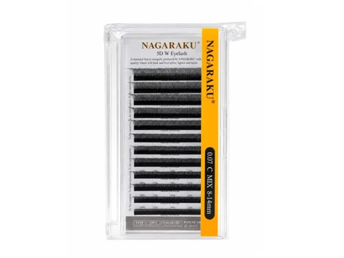 EXTENSIÓN DE PESTAÑAS NAGARAKU TECNOLÓGICAS - CURL  W 5D - GROSOR 0.07 - MIX C