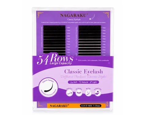 EXTENSIÓN DE PESTAÑAS NAGARAKU CLASICAS-  GROSOR 0.10 - MIX D- (BIG BOX 54 LINEAS)