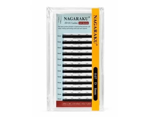 EXTENSION DE PESTAÑAS NAGARAKU - 2D UU - 0.07 - CURVA D - 8mm