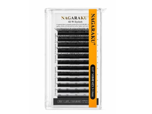 EXTENSIÓN DE PESTAÑAS NAGARAKU TECNOLÓGICAS - 4D W  - GROSOR 0.07 - MIX LU