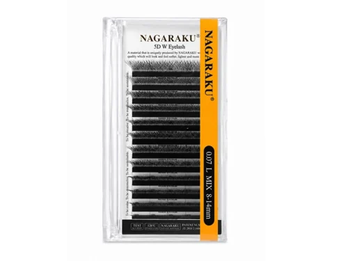 EXTENSIÓN DE PESTAÑAS NAGARAKU TECNOLÓGICAS - CURL  W 5D - GROSOR 0.07 - MIX L
