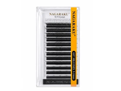 EXTENSIÓN DE PESTAÑAS NAGARAKU TECNOLÓGICAS - CURL  W 5D - GROSOR 0.07 - MIX LU
