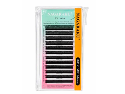 EXTENSIÓN DE PESTAÑAS NAGARAKU TECNOLÓGICAS - CURL YY - GROSOR 0.05 - MIX