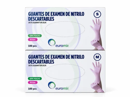 GUANTES NITRILO EUROMIX - ROSA