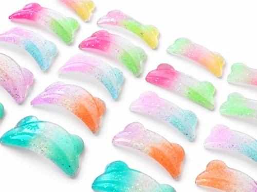 MOLDES (BIGUDIES) ANATOMICOS SMILE MULTICOLOR CON GLITTER - EN LATA