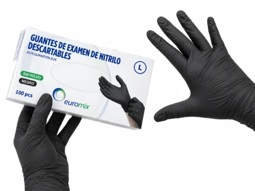 GUANTES NITRILO NEGRO EUROMIX - (x100)