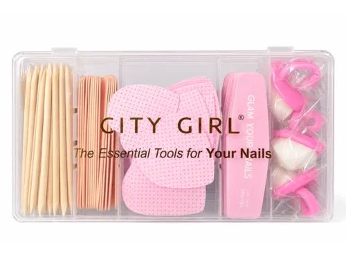 CAJA ORGANIZADORA CON ESENCIALES PARA UÑAS - CITY GIRL -