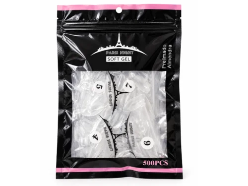 TIPS SOFT GEL PARIS NIGHT PRELIMADO EN BOLSA X500 - ALMENDRA