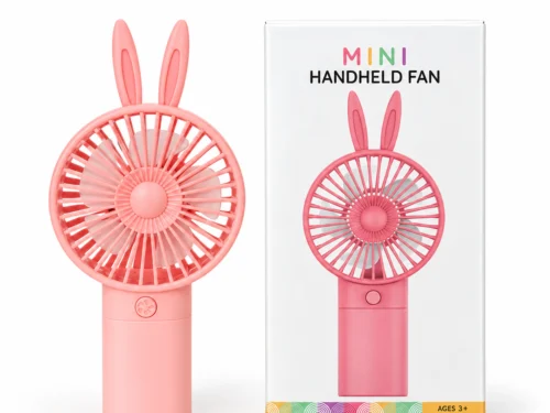 MINI VENTILADOR ROSA - OREJITAS DE CONEJO